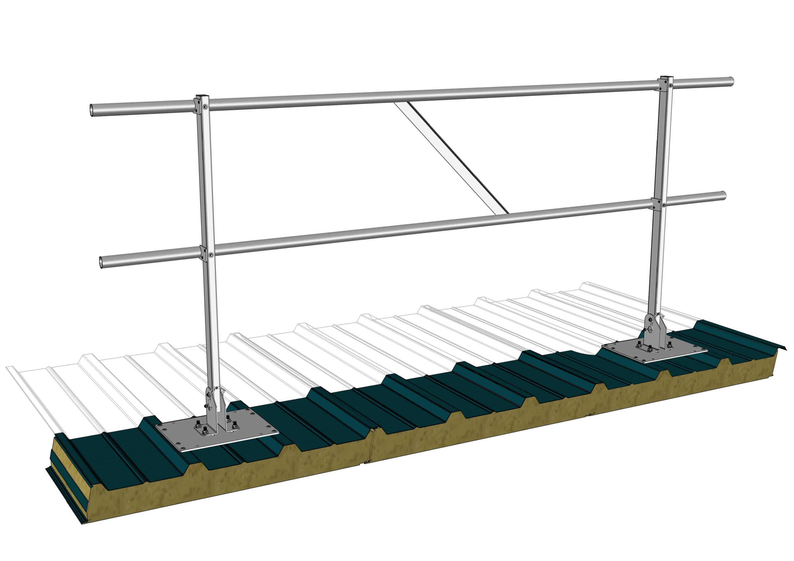 Side protection system LUX-top® G-T DIREKT direct mounting RVT adapter plate on sandwich I tiltable & foldable